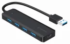 Gembird UHB-U3P4P-02 hub de interfaz USB 3.2 Gen 1 (3.1 Gen 1) Type-A 5000 Mbit/s Negro