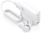 AISENS Cargador Sobremesa GaN 140W, 3x USB-C PD3.1 QC4.0 QC5.0, 1x USB-A QC3.0, Blanco