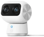 Eufy Security Indoor Cam S350, cámara doble, cámara de seguridad con resolución 4K UHD, zoom de 8× y PTZ de 360°, IA para personas y mascotas, ideal para monitor de bebé/cámara para mascotas/seguridad del hogar, Wi-Fi de doble banda