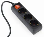 Gembird EG-PSU3-01 base múltiple 0,6 m 3 salidas AC Interior Negro