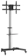 AISENS Floor Stand with Wheel, DVD Tray for Monitor/TV 50Kg from 37-86, Black-Silver