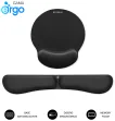 SUBBLIM Pack Alfombrilla de Ratón Ergonómica + Reposamuñecas Teclado – Espuma elástica, Superficie Microtexturizada Impermeable, Base Antideslizante, Portátil, Negro