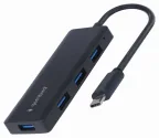Gembird UHB-CM-U3P4-02 base para portátil y replicador de puertos Alámbrico USB 3.2 Gen 1 (3.1 Gen 1) Type-C Negro