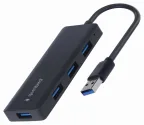 Gembird UHB-U3P4-03 base para portátil y replicador de puertos Alámbrico USB 3.2 Gen 1 (3.1 Gen 1) Type-A Negro