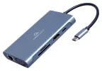 Gembird A-CM-COMBO7-01 base para portátil y replicador de puertos USB 3.2 Gen 1 (3.1 Gen 1) Type-A Gris
