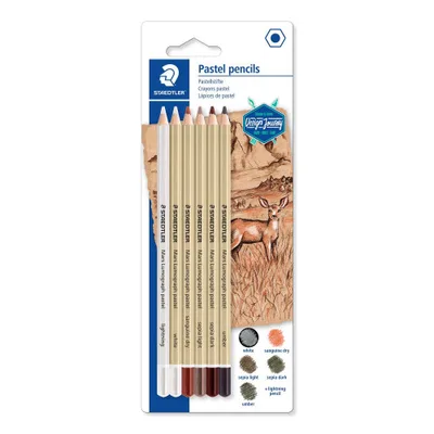 BLÍSTER CON 6 LÁPICES, COLORES: SEPIA CLARO, SEPIA OSCURO, OCRE OSCURO, SANGUINA SECA, BLANCO, ILUMINADOR STAEDTLER 100P-SBK6