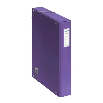 CAJAS DE PROYECTOS CARTÓN FORRADO LOMO DE 5 CM MORADO CON ETIQUETA 245X350X50 DOHE 10363