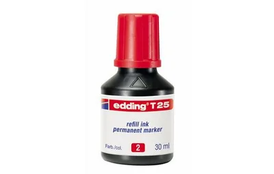 FRASCO TINTA PARA RELLENAR 25ML ROJA EDDING T25-002