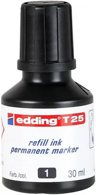 FRASCO TINTA PARA RELLENAR 25ML NEGRO EDDING T25-001