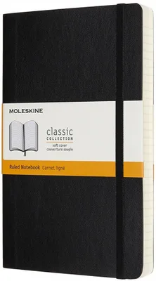 LIBRETA CLASICA MAYOR GROSOR NEGRA L (13X21CM) RAYADA TAPA BLANDA MOLESKINE QP616EXP