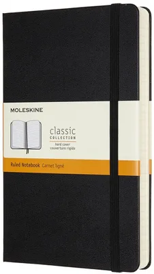 LIBRETA CLASICA MAYOR GROSOR NEGRA L (13X21CM) RAYADA TAPA DURA MOLESKINE QP060EXP