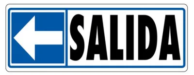 SEÑAL "SALIDA (IZQUIERDA)" 175X65 PVC GRIS ARCHIVO 2000 6177-05 GS