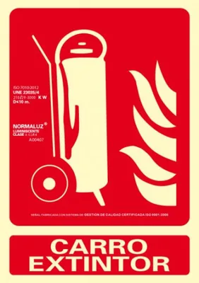 SEÑAL "CARRO EXTINTOR" 210X300 PVC ROJO ARCHIVO 2000 6171-02H RJ