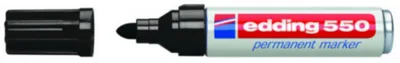 MARCADOR PERMANENTE PUNTA REDONDA 3-4MM 550 NEGRO EDDING 550-01
