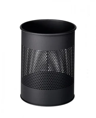 PAPELERA METALICA DE 15L PERFORADA COLOR NEGRO DURABLE 3310-01