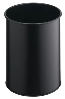 PAPELERA METALICA DE 15L LISA COLOR NEGRO DURABLE 3301-01