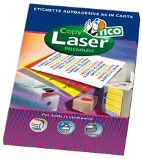 CAJA 70 HOJAS ETIQUETAS AMARILLO FLUORESCENTE CON MÁRGENES-LÁSER/INYECCIÓN DE TINTA/FOTOCOPIADORAS-70X36 MM TICO LP4FG-7036