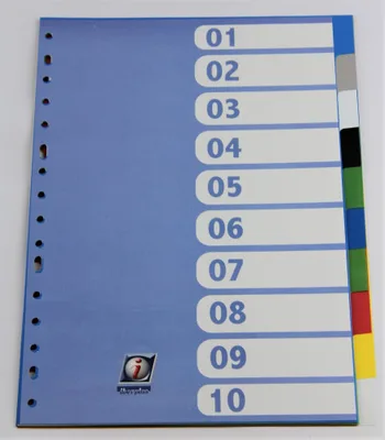 SEPARADOR FORMATO FOLIO PVC MULTITALADRO 10 PESTAÑAS OPACO IBERPLAS 717OM