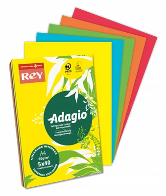 PAQUETE 500H PAPEL 80GR A4 ROJO INTENSO ADAGIO 40002485
