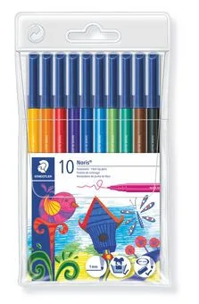 ESTUCHE 10 ROTULADORES NORIS CLUB PUNTA FIBRA SIMETRICA SURTIDOS STAEDTLER 326 WP10