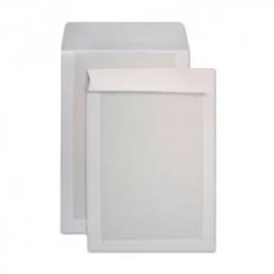 CAJA 125 BOLSAS DIN C4 (229X324) RESPALDO DE CARTÓN 450 G. OFFSET BLANCO 100 GRS. CARTOSAM RESPALDO CARTÓN AUTOADHESIVO TIRA SILICONA SAM 149070