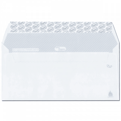 CAJA 500 SOBRES AMERICANO (115X225) OFFSET BLANCO 90 GRS. OPENSAM AUTOADHESIVO CON TIRA DE SILICONA SAM 247684