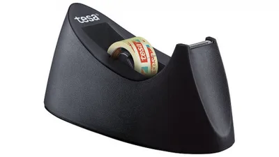 DISPENSADOR SOBREMESA "PORTARROLLOS" EASY CUT CURVE ANTIDESLIZANTE + 1 ROLLOS 19MM.X10M. NEGRO TESA 53917-00000-00