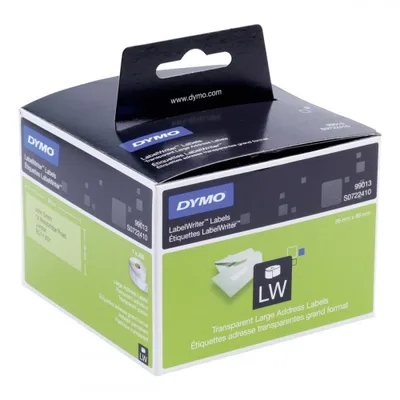 ROLLO ETIQUETA PERMANENTE 89X36MM. TRANSPARENTES DYMO SO722410