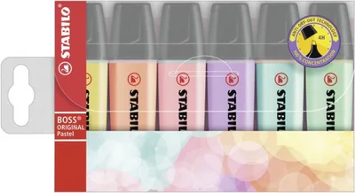 ESTUCHE 6 MARCADORES FLUORESCENTE BOSS PASTEL TRAZO 2/5MM. SURTIDO STABILO 70/6-2