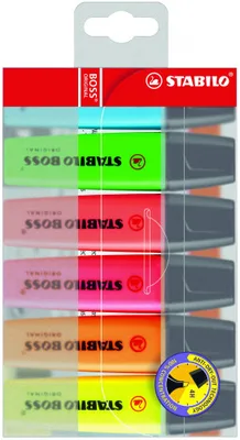 ESTUCHE 6 MARCADORES FLUORESCENTES BOSS TRAZO 2/5MM. SURTIDOS STABILO 70/6