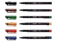ESTUCHE 6 MARCADORES PERMANENTE P.SUPERFINA SURTIDO OHPEN UNIVERSAL 0,4MM. STABILO 841/6