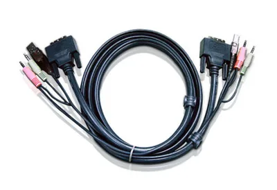 ATEN CABLE KVM DVI-I SINGLE LINK USB DE 1,8 M (2L-7D02UI) COMPATIBLE CON (EXTENSORES KE* Y SWITCHES CS1*)