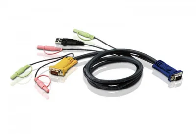 ATEN CABLE KVM USB CON AUDIO Y SPHD 3 EN 1 DE 1,8 M (2L-5302U)