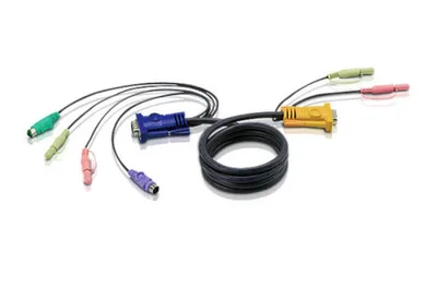ATEN CABLE KVM PS/2 CON AUDIO Y SPHD 3 EN 1 DE 1,8 M (2L-5302P)