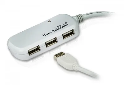 ATEN CABLE EXTENSOR USB 2.0 DE 12 M CON HUB DE CUATRO PUERTOS (SOPORTA CONEXION EN CADENA HASTA 60 M) (UE2120H)(CP20)