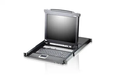 ATEN CONSOLA CL5708M (SPANISH KEYBOARD / 2X-K06 SG) 8-PORT SINGLE RAIL 17" LCD KVM SWITCH WITH USB PERIPHERAL SUPPORT, BROADCAST MODE, DAISY CHAIN AND EXTERNAL CONSOLE (USB - PS/2 VGA)