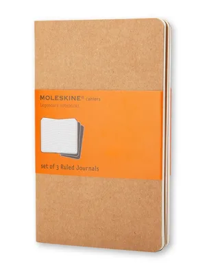 SET DE 3 LIBRETAS CAHIER MARRÓN KRAFT P (9X14CM) RAYAS MOLESKINE QP411