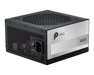 FUENTE ALIMENTACION MSI PRO A850PL PCIE5,PSU,850W,80 PLUS PLATINUM,MODULAR,120MM,ACTIVE PFC,1XPCI-E 5 (16PIN),3XPCI-E (6+2 PIN),6XSATA (15 PIN)