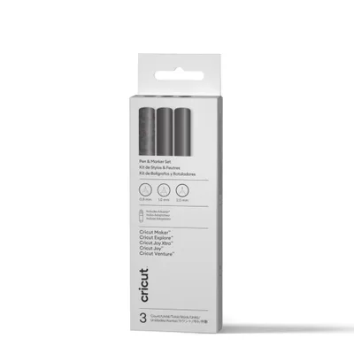 CRICUT ROTULADORES METALIZADOS PERMANENTES  DE 1,0 MM, DORADO/PLATA/COBRE (3 UDS.) + ADAPTADOR