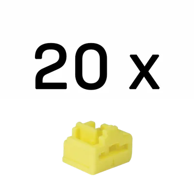 Lindy 47901 bloqueador de puerto RJ-45 Amarillo Acrilonitrilo butadieno estireno (ABS) 20 pieza(s)