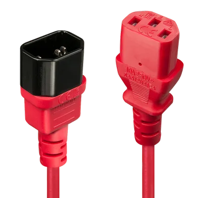 Lindy 30478 cable de transmisión Rojo 2 m C14 acoplador C13 acoplador