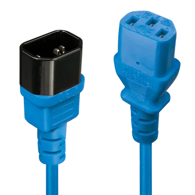 Lindy 30470 cable de transmisión Azul 0,5 m C14 acoplador C13 acoplador