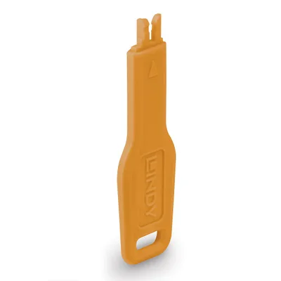 Lindy 47896 bloqueador de puerto Llave de bloqueador de puerto RJ-45 Naranja Acrilonitrilo butadieno estireno (ABS)
