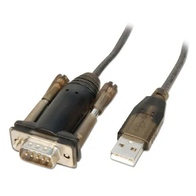 Lindy 42855 cable de serie Gris, Transparente 1,5 m USB tipo A RS-232