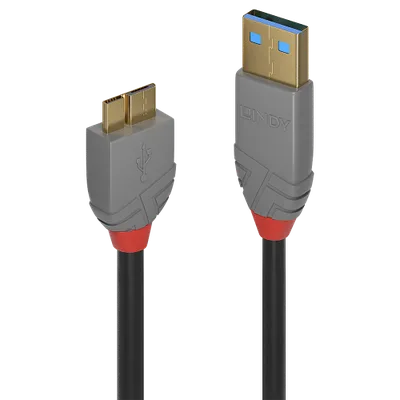 Lindy 36768 cable USB USB 3.2 Gen 1 (3.1 Gen 1) 3 m USB A Micro-USB B Negro