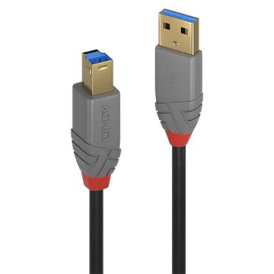 Lindy 36742 cable USB USB 3.2 Gen 1 (3.1 Gen 1) 2 m USB A USB B Negro, Gris