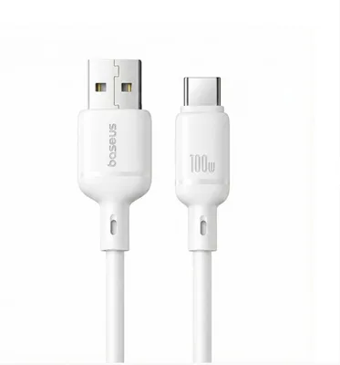 OS-BASEUS SILKY FAST CHARGING DATA CABLE USB-A TO USB-C 3A 2M MOON WHITE