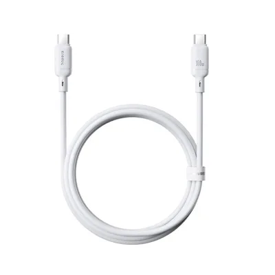 OS-BASEUS SILKY SERIES FAST CHARGING CABLE TYPE-C TO TYPE-C 100W 1M MOON WHITE