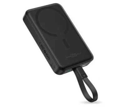 OS-BASEUS ENERFILL FM11 MAGNETIC POWER BANK WITH BUILT-IN USB CABLE 10000MAH 30W COSMIC BLACK