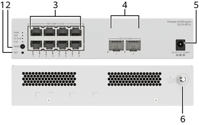 HUAWEI S210-8P2J (8*10/100/1000BASE-T PORTS (128W POE+), 2*2.5GE SFP PORTS, WITH 1*220 V AC POWER ADAPTER, FANLESS)